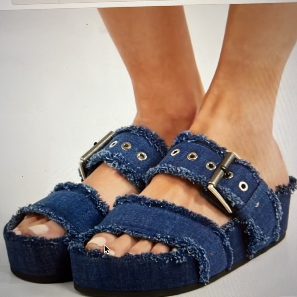 Rag & Bone Sandals Evin Denim Platform Slide
